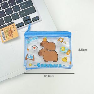 Phim hoạt hình học sinh túi capybara kapibala Ví đựng xu nhựa PVC dễ thương trong suốt thay đổi túi ổ lưu trữ di động