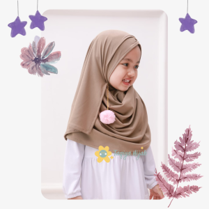 Hijab Anak Sekolah Pashmina Instan Anak Perempuan Jilbab Pastan Anak TK Hijab Balita Pompom Bahan Jersey