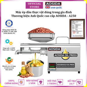 Máy ép dầu thực vật gia đình thương hiệu cao cấp AOSIDA A250 - Công suất 1200W - Năng suất 3-6kg/giờ - Bảo Hành 1 Năm