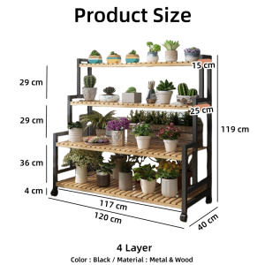 【Woody】 Flower Rack Plant Rack Steel Outdoor Rak Pasu Pokok Bunga Outdoor Bertingkat Murah