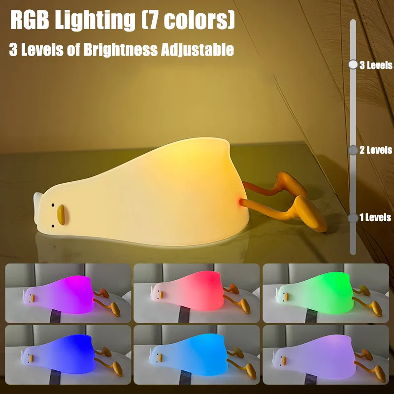 Lying Flat Duck Night Light, LED Squishy Duck Lamp Lying Flat Duck Night Light, LED Squishy Duck Lamp