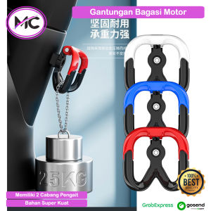 Gantungan Motor Barang Bagasi Matic All Type 2 Cabang Cantolan Pengait Gantung Kantong Belanja Bagasi Motor Super Kuat CNC Tutup Universal Auto Lock Safety
