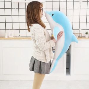 30-160CM Lovely Soft Dolphin Plush Toy Plush Cloth Doll Cotton Animal Nap Pillow Creative Childrens Toys Birthday Gift Girl2026