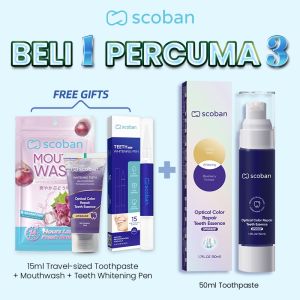 Scoban Purple Toothpaste Teeth Whitening Oral Care Set