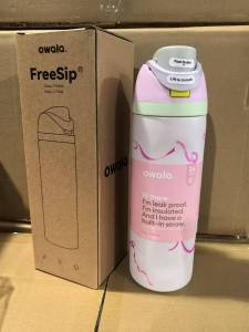 Owala FreeSip 24Oz 32Oz Insulated Stainless Steel Water Bottle with Locking Push-Button Lid Sports Water Bottle