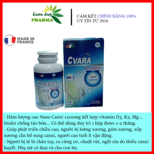 Calci CVARA New Lithothamnium Sinh học ( Nhập Anh) - Bổ sung Tảo Lithothamnium Magie Inulin K2 D3...