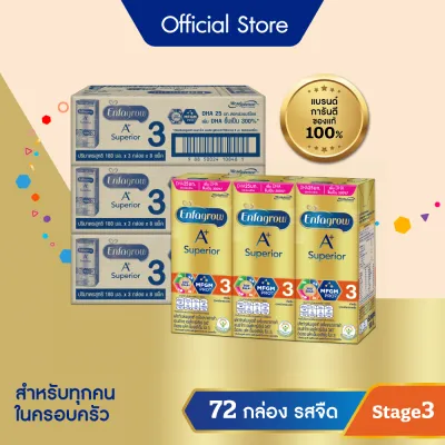[สินค้าขายดี] นมกล่อง เอนฟาโกร ยูเอชที ซุพีเรียร์ สูตร3 (24 กล่อง) x3 ลัง Enfagrow UHT Superior Stage3 (24 boxes) x3 cases *แพ็คเกจอยู่ระหว่างการเปลี่ยนแปลง