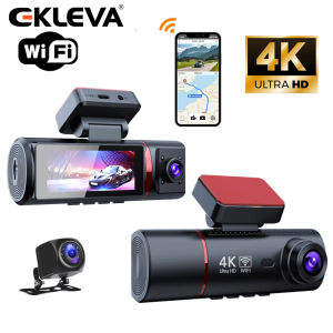Ekleva 3 Kênh 4K Dash Cam Cho Xe Ô Tô Máy Ảnh Phía Trước Bên Trong Phía Sau ba hướng Dashcam Wifi quan sát ban đêm IR Đầu ghi Video DVR cho xe hơi