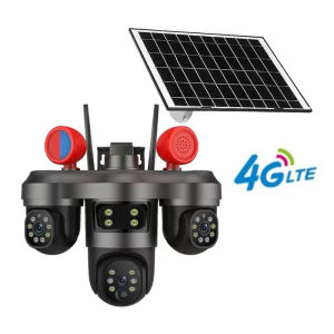 X-DEAL V380 IP Security Camera 12MP Outdoor 3 Pan-Tilt Zoom Lenses Solar Power IP67 Waterproof AI Human Detection Two-Way Audio