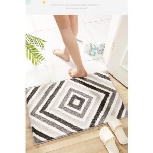 Simple Geometric Bathroom Non Slip Mat Microfiber Bathroom Foot Mat Doormat