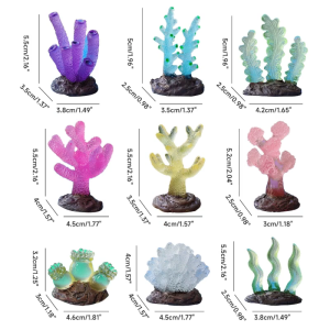 Fishtanks Resin Coral Luminous Decoration LifelikeAquaticPlant Figurine Aquariums SucculentPlant Landscaping Ornament