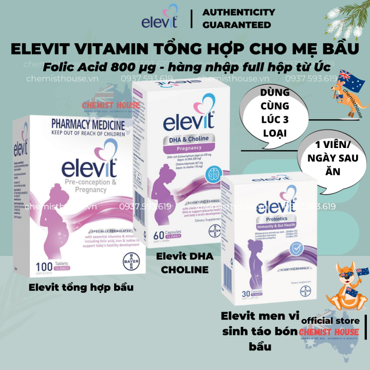 Elevit Man Elevit bầu Chuẩn Úc - Elevit vitamin tổng hợp bầu + Elevit DHA bầu ...