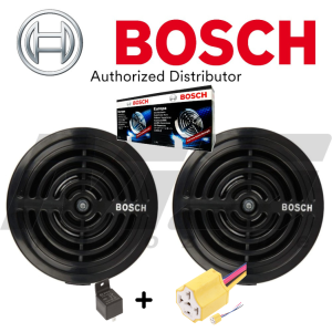 Bosch Europa Horn Black 12V 910 set (2pcs) 100% Original with relay and socket