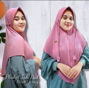 Jilbab Instan Plisket Tali Pet Antem Matt Jersey - Khimar Plisket Tali Pet Antem Bahan Jersey Premium