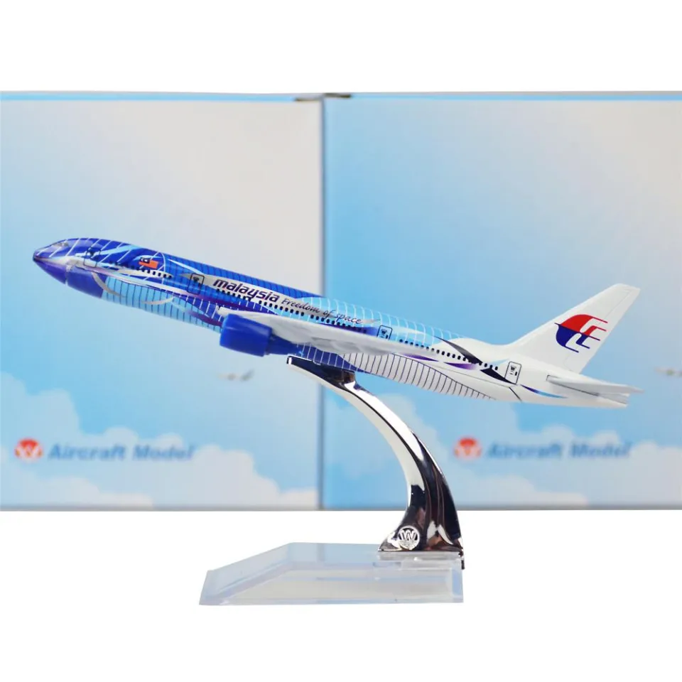 Modèle Avion Malaysia Airlines Boeing 777 – 16 Cm, Échelle 1/400, Métal Moulé Sous Pression, Avec Support, Pour Collectionneur