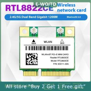 [COD] E-WOITD 1 Set For Laptop PC Windows 10 11 RTL8822CE RTL8821CE Wifi Card And Antenna 802.11AC Network Mini Pcie BT5.0
