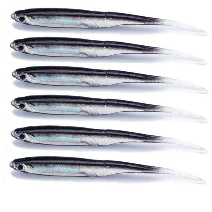 Honrane 6pcs Set Multicolor 10cm Soft Lure Fish Jig Head Fishing Bait 