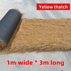 Synthetic Thatch Grass Roof 787.4 x 40 Inch Mexican Yellow Artificial Straw Roll for Tiki Bar Hut Patio Party Palapa Resort beachThatch Roofing Decorations