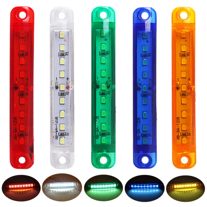 9 LED không thấm nước bên đèn cảnh báo nhiều màu xe tải xe rơ moóc xe buýt van xe tải Chiều rộng đèn tín hiệu đánh dấu Bóng đèn 12V 24V