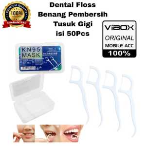 KN95 Mask Dental Floss Tusuk Gigi Benang Macromolecul Area Pembersih Sela Gigi Toothpick Premium (1box isi 50Pc)