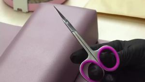 Staleks Professional Cuticle Scissors – Mani Scissors Stainless Steel Extra Fine Curved Blades – Smart 41 Type 3 SS-41/3