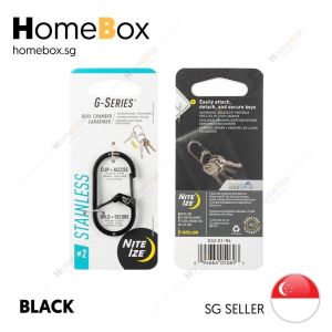 HomeBox 🇸🇬 Nite Ize G-Series Dual Chamber Carabiner Size in Black | Silver