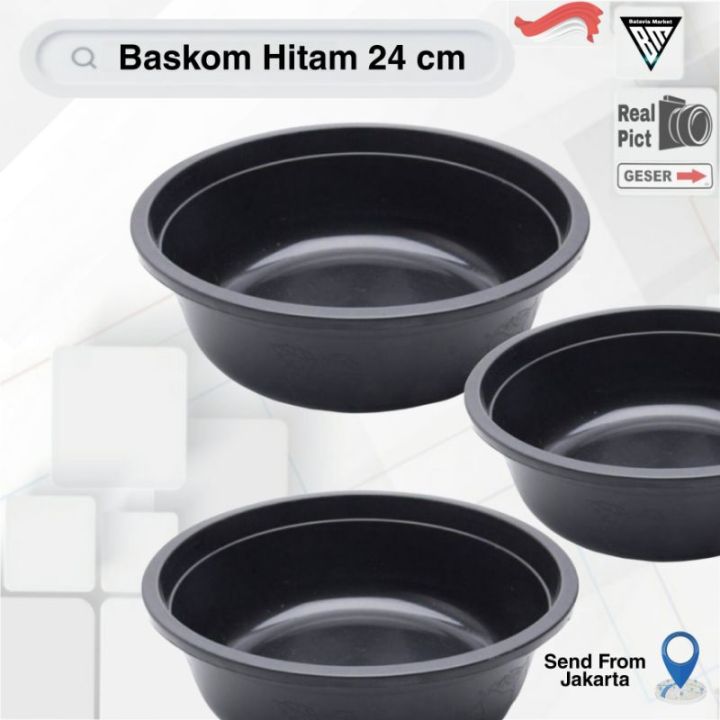 Baskom hitam/Baskom plastik ukuran 12 inch/24 cm | Lazada Indonesia