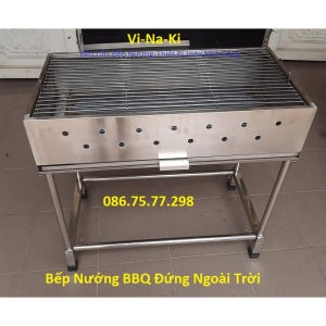 Bếp nướng BBQ đứng ngoài trơi bếp nướng than hoa vỉa hè bếp nướn thịt quán ăn bếp nướng inox chân cao