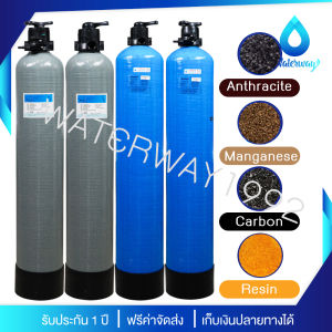 UNI PURE ถังกรองน้ำ 10x54 นิ้ว ถังไฟเบอร์ เกลียว 1 นิ้ว ทนแรงดัน 150PSI พร้อม Manual Valve เกลียว 1 นิ้ว อุปกรณ์ครบชุด รับประกัน 1 ปี B