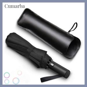 [Cumarba] Black PU Leather Umbrella Cover Case Portable Waterproof Umbrella Storage Pocket Umbrella Bag Portable Umbrella Cover