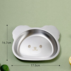 ถาดใส่อาหาร ถาดใส่ขนม ถาดใส่เค้ก จานเค้ก จานผลไม้ จาน ถาด สำหรับเด็ก จานสแตนเลส ลายการ์ตูน