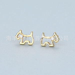 AG French puppy S925 Sterling silver necklace with hollow puppy design French elegance niche light luxury and a sense of fashion