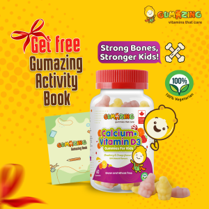 Gumazing Kids Daily Vitamin Gummy: Calcium Vitamin D3 for Bone and Immune Health 60 Gummies (30 Day Supply)