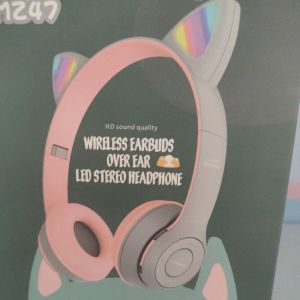 [Local Seller] Colourful Wireless Cat Ear Headphones with Mic Foldable Bluetooth 5.0 Bass Noise Cancelling Adults Kids Girl Headset