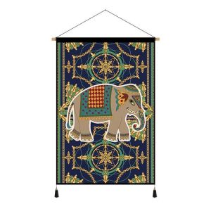 Thai Style Southeast Asian Elephant Hanging Flag Ethnic Style Homestay Hanging Cloth Hanging Painting Home Living Room Decoration Tapestry Entrance Bedroom
