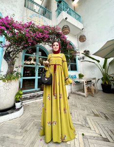 Zahira1808 Aruna Dress Bahan Airflow embroidery Import Gamis Syari Murah Trendi Baju Syari Muslim Wanita Ibu Terlaris Baju Pesta Best Seller Gamis
