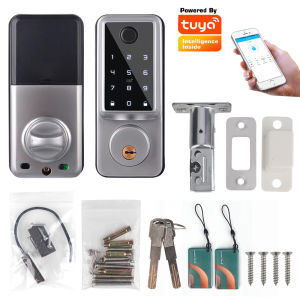 Boland Tuya Wifi Smart Locks Biometric Fingerprint Digital Electronic Deadbolt Lock Password 13.56Mhz IC Card Password Unlocking Entry Door Lock Equipped With Door Sensor