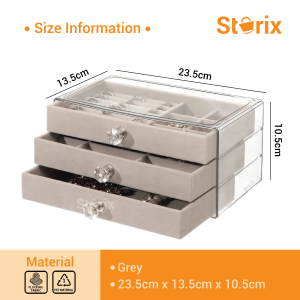 Storix Jewelry Accessories Storage Box Dust-Proof Earrings Ring Storage Case Multilayer Acrylic Drawer Box