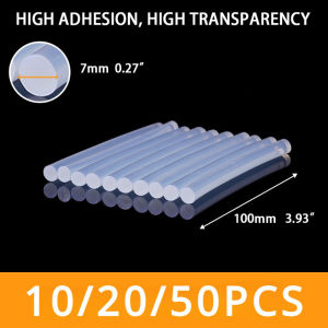 50Pcs 7mmx100mm Transparent Hot Melt Glue Sticks For Heat Electric Glue Craft Repair General Adhesive DIY Tool