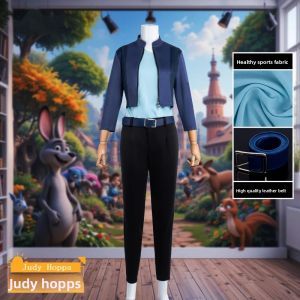 EQUOMT Long Sleeves Long Pants Judy Hopps Cosplay Costume  2 Judy Bunny Rabbit  Cosplay Costume Costume Set Judy Hopps Cosplay Dress Up Set Adults Children