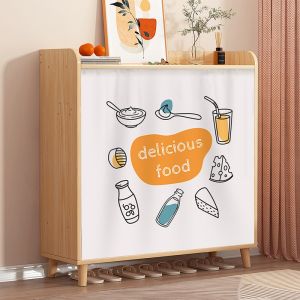 Cabinet Curtain Cover Cloth With Hook & Loop Tape For Kitchen Sink Cabinet Wardrobe Cupboard Book Shelf Shoe Cabinet Rack Dust Cover Short Curtain