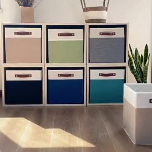 Cloth Folding Storage Basket Linen Household Toys Clothing Storage  with Handle