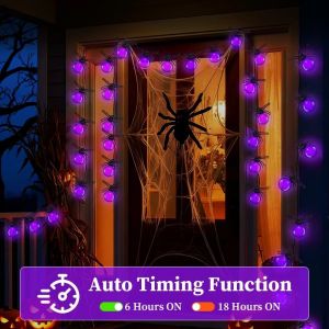 WARM 3meters Home Decorations Spider String Lights 20 LED Funny Halloween Party Props Durable Indoor Outdoor Spider LED Lights Indoor Decor