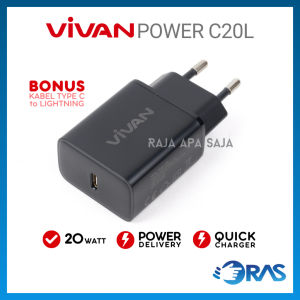Charger USB Type C to Lightning 3A 20W IP Fast Charging Power Delivery PD Vivan Power C20L