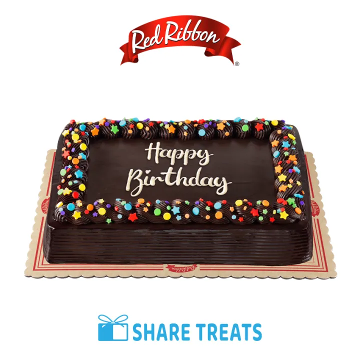 Red Ribbon Chocolate Dedication Cake Reg 8x12 (SMS eVoucher) Sms ...
