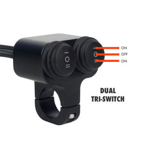 25mm Motorcycle Handlebar Dual Blue LED Manual-return&Self-return Button Switch Universal