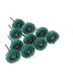 KAKA 10pcs Buffing Drill Abrasive Brush Rust Remover Nylon Fiber Grinding Head Mini 2.35mm Shank Polishing Wheel Rotary Tool