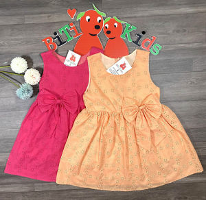 Đầm bé gáiváy trẻ em đi tiệc hàng thiết kế BITIKIDS họa tiết boi thêu cotton size 0-8 tuổi (8 - 35kg).