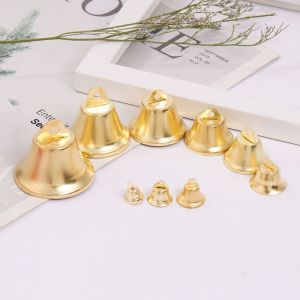 PLUMFOU 50pcs Wind Chime Gold Small Bell Jewelry Materials DIY Crafts Small Horn Gingle Bell Mini Jingle Bell Christmas