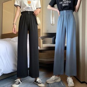 Celana kulot wanita Celana panjang wanita Celana bahan cewek Elasticated waist